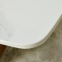 全友（QUANU）家居餐椅轻奢极简米兰艺术花瓣餐椅欧皮软包座面127809 岩板餐桌1.6米单餐桌