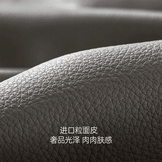 CBD家居皮艺床双人床真皮床主卧室大床头层牛皮软包床千雀床 （大象灰）皮床