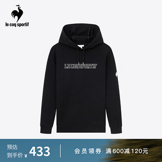 乐卡克（Le coq sportif）法国公鸡男女同款2023网球系列针织连帽衫卫衣CL-1550233 黑色/BLK S