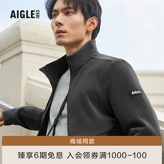 AIGLE艾高秋POLARTEC保暖户外休闲时尚商务全拉链抓绒衣男 碳纤灰 AQ483 XL(185/100A)