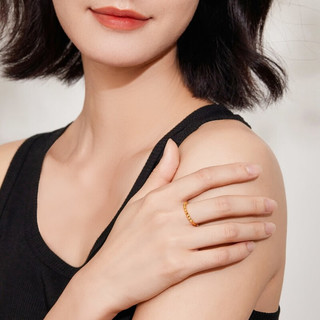金至尊（3D-GOLD)蹦迪珠黄金戒指999足金镜面金素圈女戒按克计价 12号-1.59克(含工费159元)