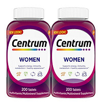 Centrum 善存 海外 进口善存 成人女士复合维生素多维片200粒/瓶*2 双瓶套装