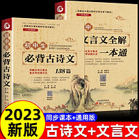 【全2册】初中文言文全解一本通+必备古诗文 注赏析阅读训练全解全练初一二三七八九年级课外阅读书籍