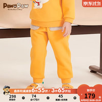 PawinPaw小熊童装20儿童加绒裤子男女宝宝收脚裤 黄色/30 090