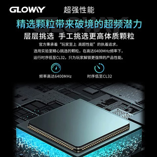GLOWAY 光威 龙武系列 DDR5 6400MHz 台式机内存 马甲条 白色 32GB 16GBx2 CL32 海力士M-die颗粒