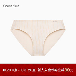 Calvin Klein内衣女士简约印花舒适无痕性感美拉德比基尼三角内裤QF5945AD 5X0-米黄色 S