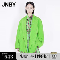 JNBY/江南布衣灯芯绒西服女复古坑条纯色落肩袖纯棉外套5L7701690