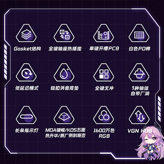 VGN V87/V87PRO 三模连接 客制化机械键盘 IP gasket结构 全键热插拔 V87 动