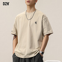 DZH 男士重磅t恤男款夏季纯棉短袖美式体恤2023新款男装潮流夏装上衣