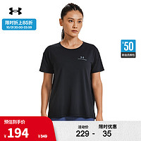 安德玛 UNDERARMOUR）RUSH Energy女子训练运动短袖T恤1379141 黑色001 M