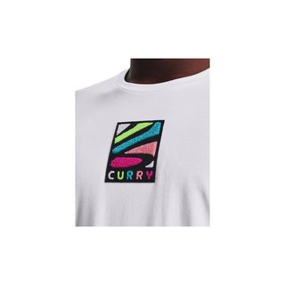 安德玛（UNDERARMOUR）夏季库里Curry男子篮球运动短袖T恤1372843 白色100 XXL