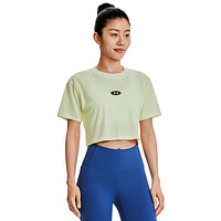 安德玛 UNDERARMOUR）春夏Branded女子短身训练运动短袖T恤1376751 黄色785 L