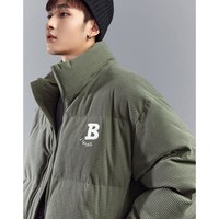 太平鸟男装华夫格棉衣外套面包服冬季保暖潮流棉服男外套棉袄