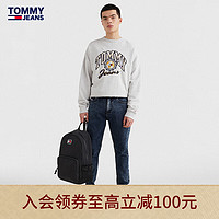 TOMMY HILFIGER 男装户外休闲简约LOGO旗标贴布多容量双肩背提包AM0AM08565 黑色BDS OS