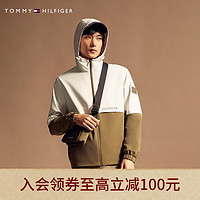 TOMMY HILFIGER 23新款秋季男装撞色LOGO通勤轻便拉链单肩斜挎包AM0AM11546 军绿色RBN OS