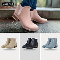 UNICARE 短筒雨鞋女成人切尔西雨靴 防水防滑 时尚街边户外涉水鞋