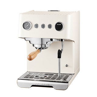 格米莱（GEMILAI）半自动咖啡机意式浓缩 复合式冲煮头 双震动泵一体奶泡美式 CRM3028 米白色