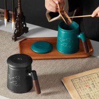 共禾京品 茶水分离陶瓷杯 礼盒装