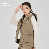 ERKE 鸿星尔克 双11月鸿星尔克棉服女冬季女士复古棉衣棉袄背心马甲外套夹克女装