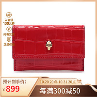 ALEXANDER MCQUEEN 亚历山大·麦昆 ALEXANDER MCQUEEN 女士皮革骷髅装饰卡包卡夹632039 1JM0G