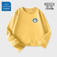 迷你真维斯 MINI JEANSWEST 迷你真维斯宝宝长袖T恤纯棉衣服婴儿打底衫上衣女童秋装儿童童装 爪子小标黄色 150