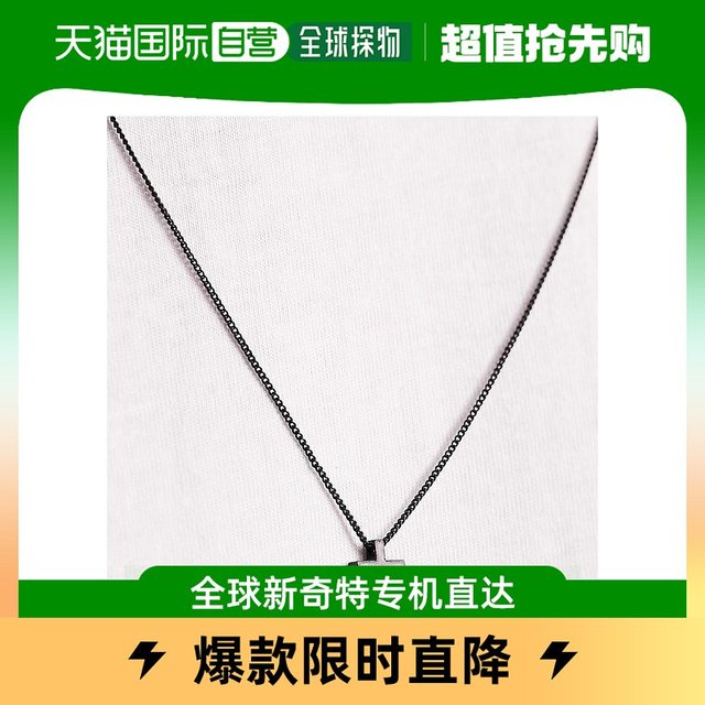 asos 香港直邮潮奢 ASOS 男士ditsy 设计项链式哑光黑色十字架吊坠