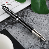 SHEAFFER 犀飞利 美国犀飞利（Sheaffer）100系列 钢笔 商务办公练字笔签字笔 生日礼物 钢笔 黑色亮漆白夹（M尖）