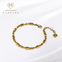 MONOLOGUE独白链金主义复古黄金闪电手链MR1259女 16.25cm