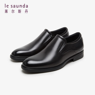 莱尔斯丹 le saunda冬商场同款商务套脚圆头舒适乐福男鞋4TM59802 黑色 BKL 39