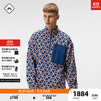 金林德伯格(J.Lindeberg)商场同款秋季GOLF摇粒绒柔软保暖印花外套男523433014 KDL庄园蓝色菱形印花 175/96A/M