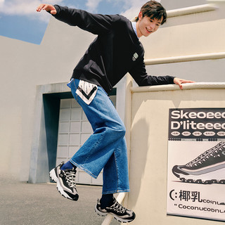 Skechers斯凯奇男鞋奶茶熊椰乳拿铁熊猫鞋秋冬季款运动休闲老爹鞋