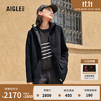 AIGLE【11.11】AIGLE艾高户外保暖厚款全拉链抓绒女外套 黑色 AR412 40