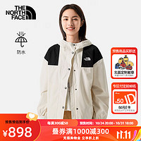 北面（The North Face）预单层冲锋衣女连帽外套户外保暖防水透气|7QSI N3N/白色 L/165