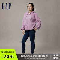 Gap女装秋冬2023LOGO珊瑚绒运动卫衣807025美式连帽衫