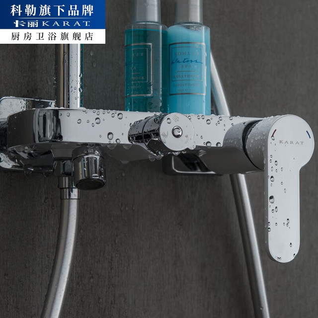KARAT 卡丽 科勒超薄大顶喷置物淋浴柱20518T