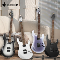 Donner 唐农电吉他DMT-100专业进阶级重金属初学者入门摇滚演奏  月桂木-紫白渐变+音箱