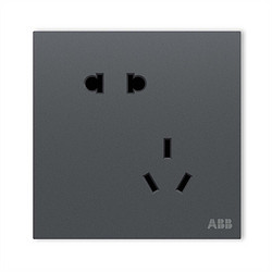 ABB 盈致系列 灰色 错位斜五孔插座
