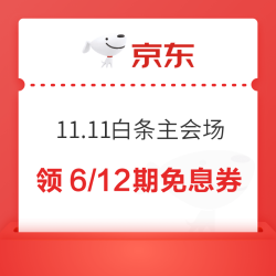 京东 11.11白条免息会场 满500-20/1000-50元分期券