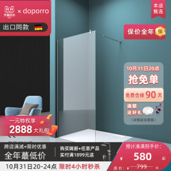 doporro 德国doporro 现货极简淋浴房卫生间干湿分离浴屏钢化玻璃浴室隔断