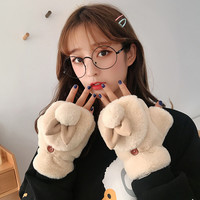 兔耳手套女冬天加绒加厚保暖毛绒可爱萌卡通百搭韩版日系冬季