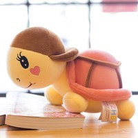 优羽可爱乌龟公仔毛绒玩具玩偶睡觉抱枕娃娃儿童宝宝女生 棕色帽子 25厘米