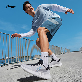 LI-NING 李宁 轻羽 | 跑步鞋男士2023专业减震跑鞋黑色休闲运动鞋