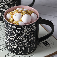 lucky lychee 陶瓷马克杯日式猫咪早餐牛奶茶水杯子咖啡杯