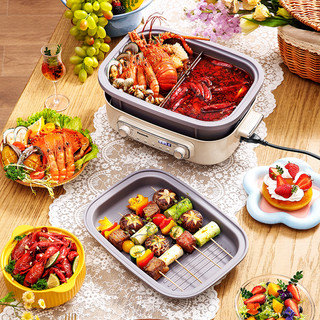 Panasonic 松下 MP400 鸳鸯锅4L 电火锅 电炒锅 电蒸锅 电煮锅 多功能料理锅