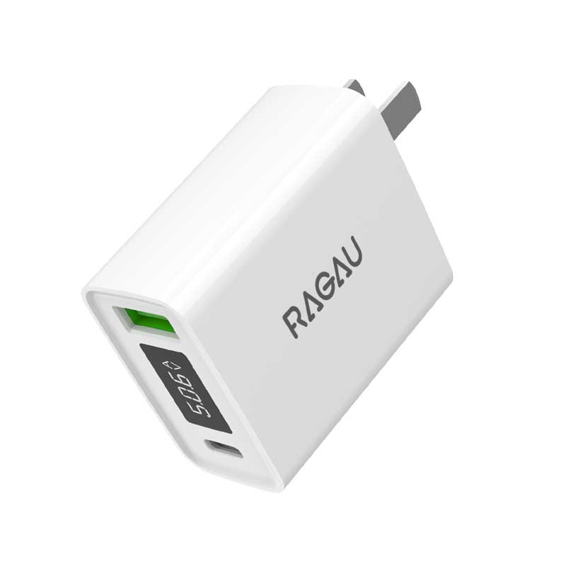 RAGAU/睿高 PD快充带数显27W手机充电器适用于苹果华为安卓手机快充充电器