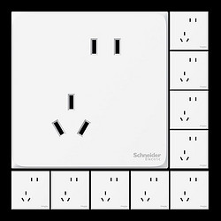 Schneider Electric 施耐德电气 皓呈E系列新国标错位五孔插座斜五孔 10只装