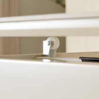 全友（QUANU）家居奶油风餐桌餐椅可伸缩功能餐桌悬浮岩板台面实木框架 20伸缩单餐桌C(不含餐椅)