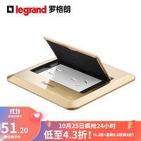 legrand 罗格朗 平推式金色-滑盖式五孔地脚插