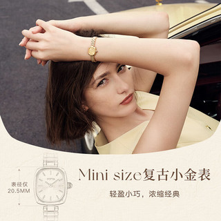 飞亚达 DL21012.GGG 金色表盘竹节链石英女表
