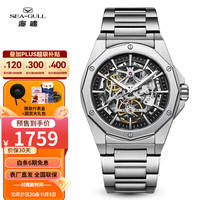 SEA-GULL 海鸥 手表男机械表镂空透底设计夜光显示锋芒系列腕表 816.22.6168k